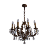 Bronze chandelier crystal tassels