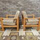 Pair of vintage scandinavian armchairs 1970 scottish fabric