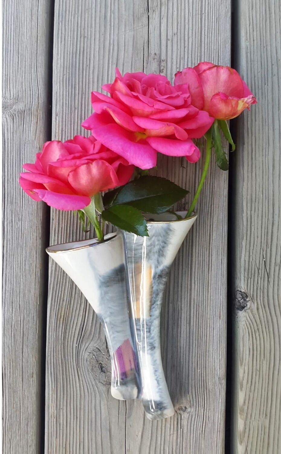 Double flower vase