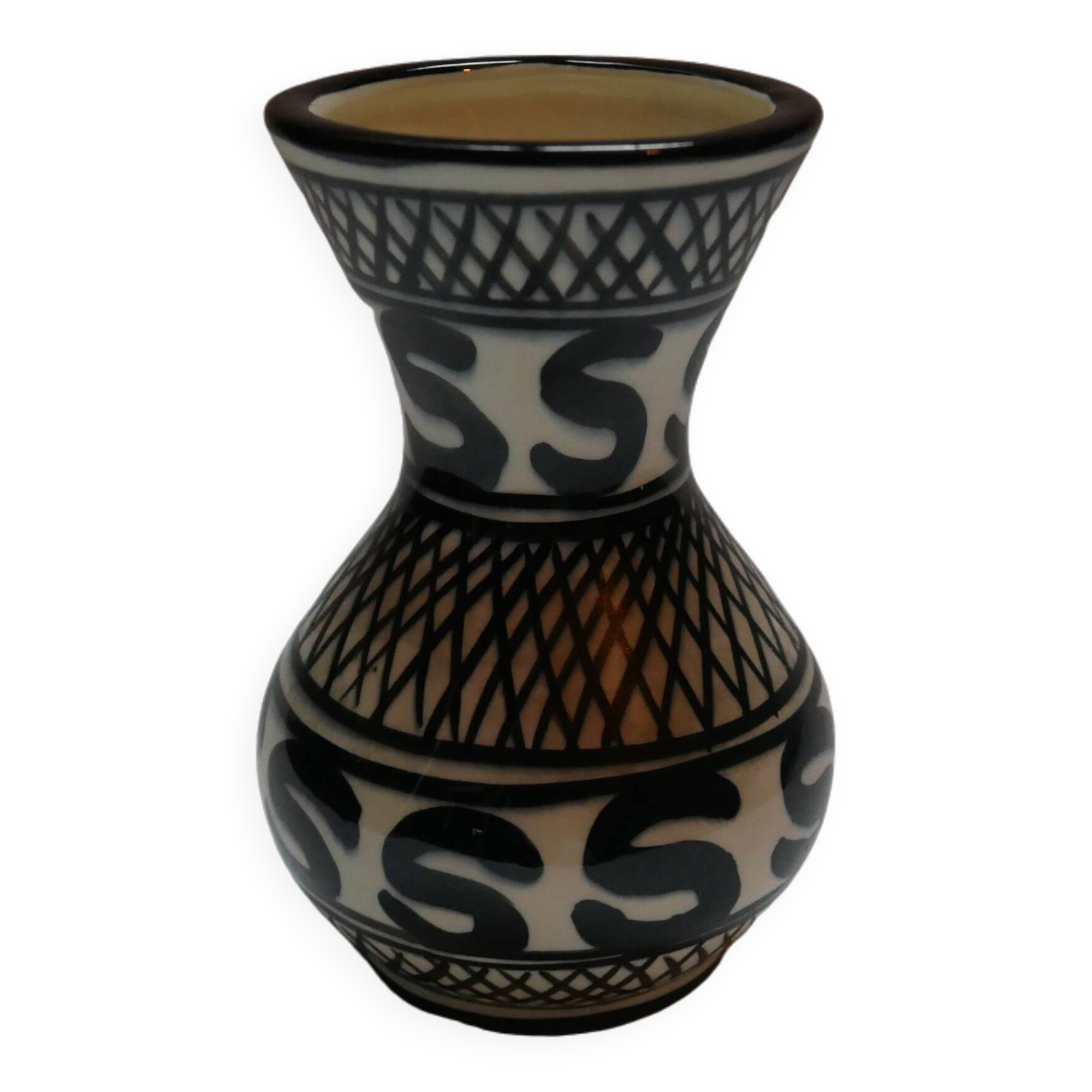 Ceramic vase hand painted decor ethnic tribal decoration handcrafted pottery handmade