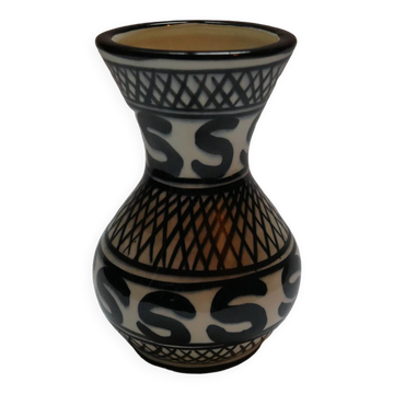 Vase en céramique décor peint à la main décoration ethnique tribale artisanal poterie handmade