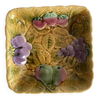 Square dish in Sarreguemines fruit slip