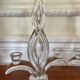 Pair of two-light crystal candlesticks signed Vannes