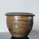 Vintage cache-pot in glazed stoneware