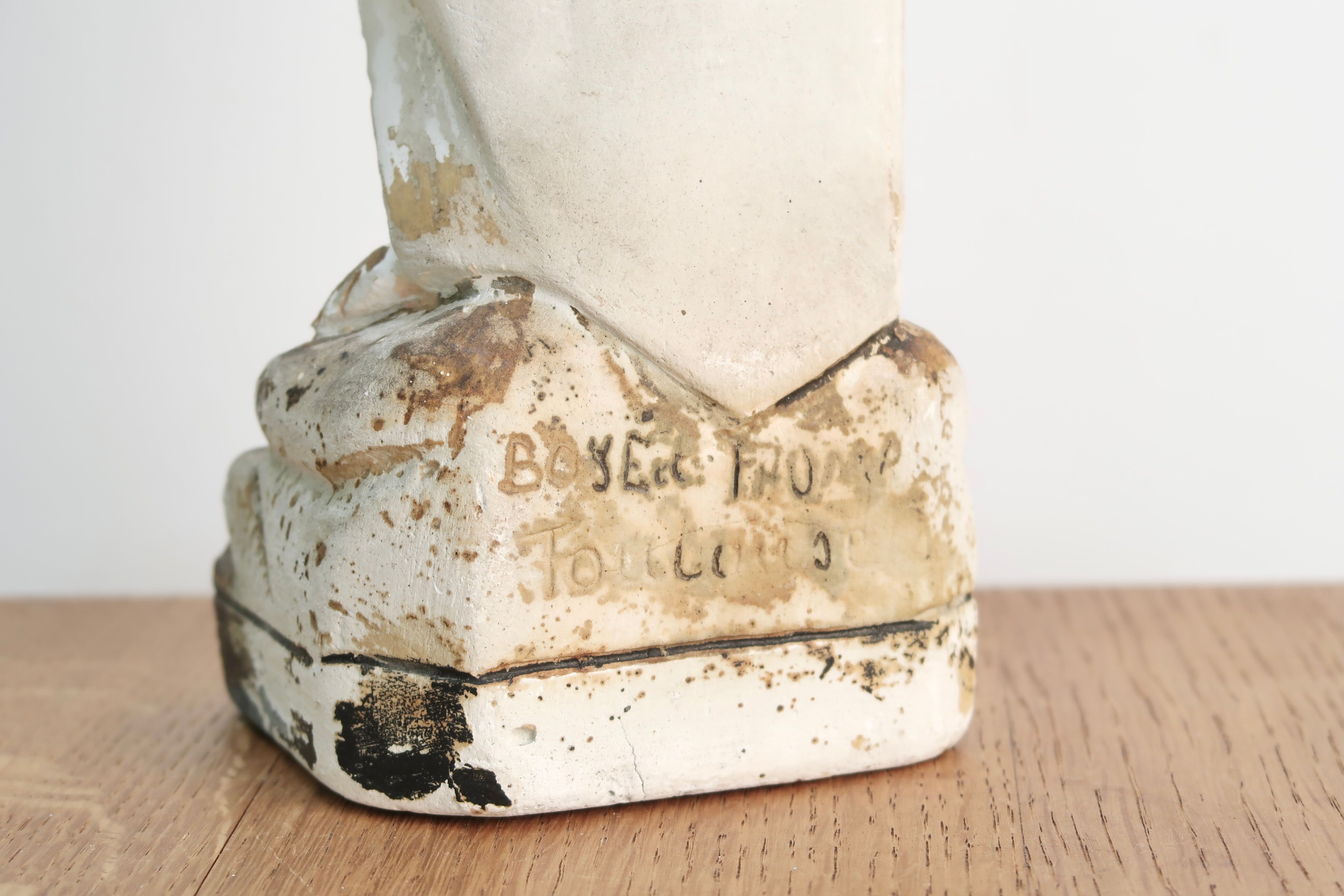 Plaster statue of the Virgin Mary signed Boye and Thomas Toulouse