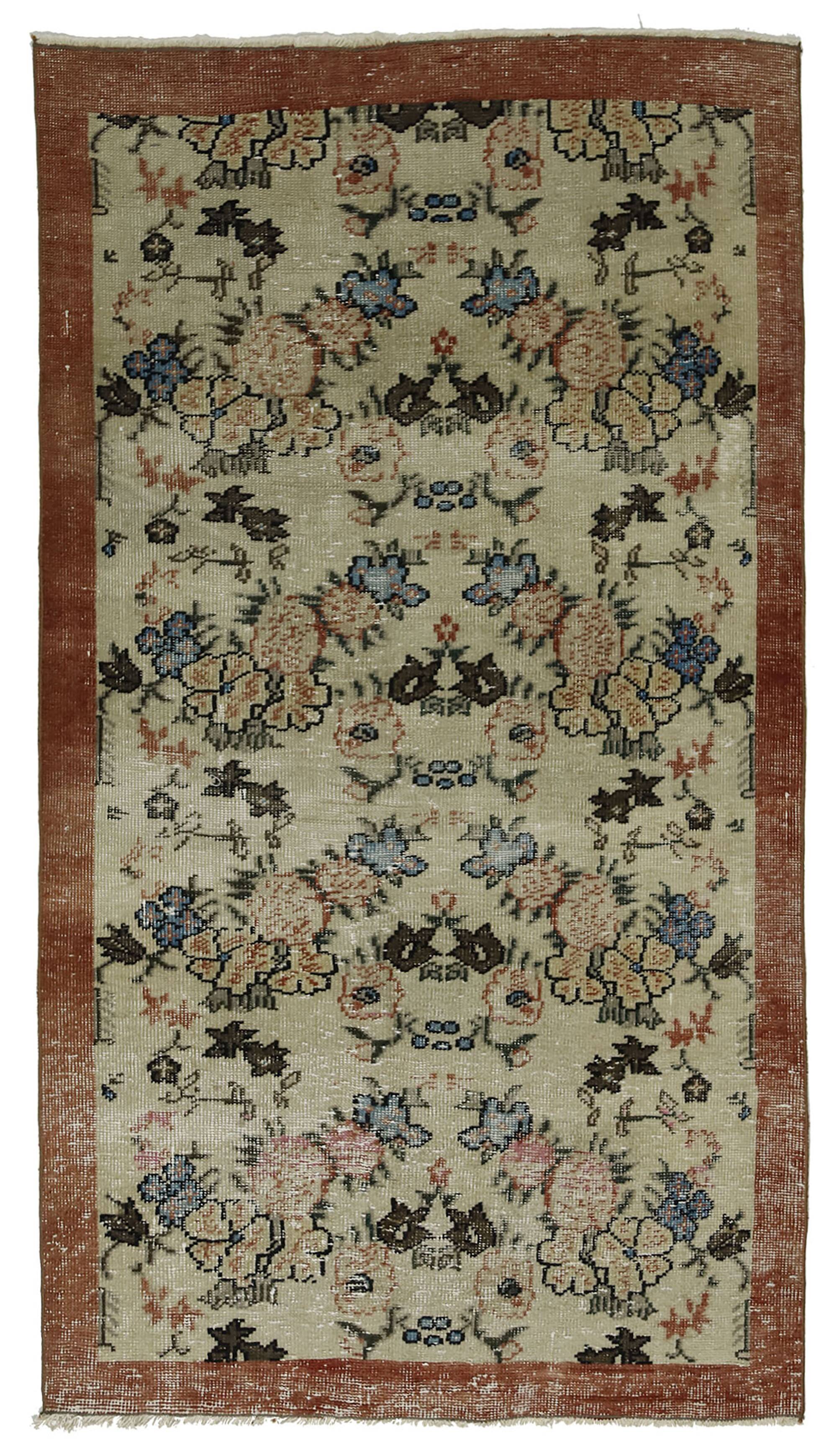 ONE-OF-A-KIND TURKISH HANDWOVEN VINTAGE RUG - RUSTIC VINTAGE CHARM 200X 104