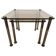Pair of 2 massive chrome and smoked glass nesting tables / around 1980s