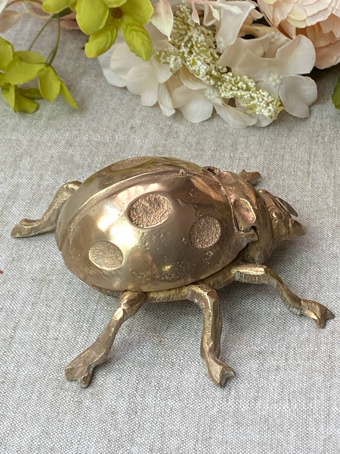 Bronze ladybug ashtray, 1960s