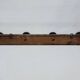 Retro vintage coat rack with 4 aluminum hooks on a wooden frame