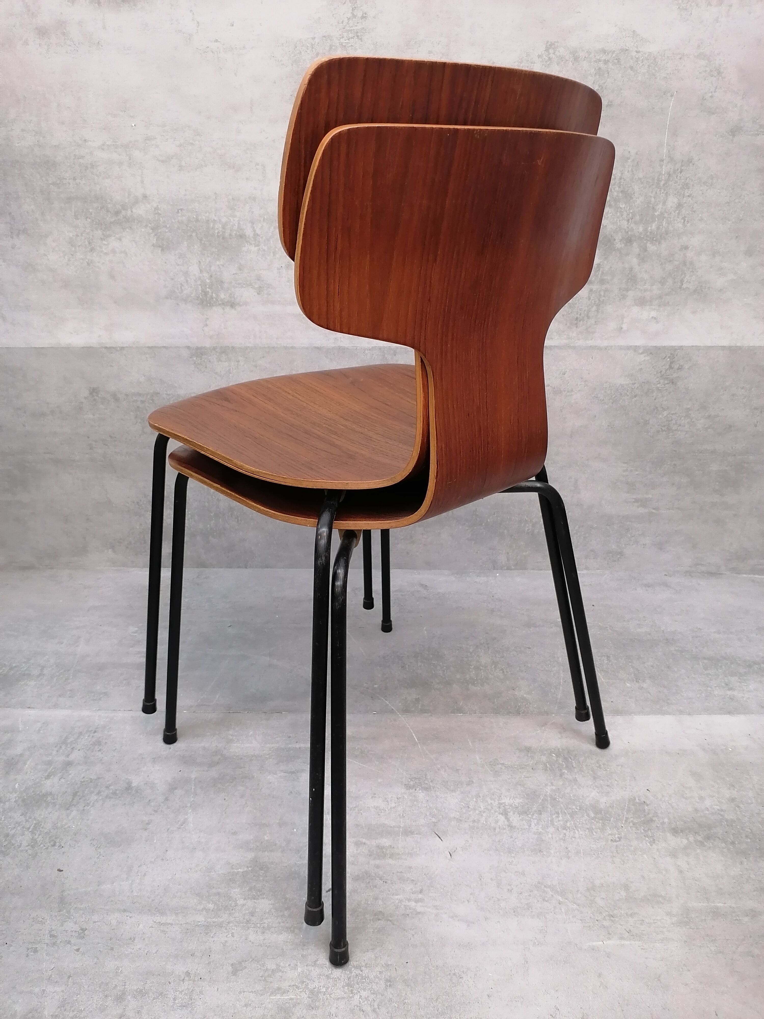 Set of 2 model 3103 Hammer chairs by Arne Jacobsen for Fritz Hansen, Denmark , 1969