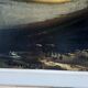 Tableau huile sur toile voilier signé vintage
