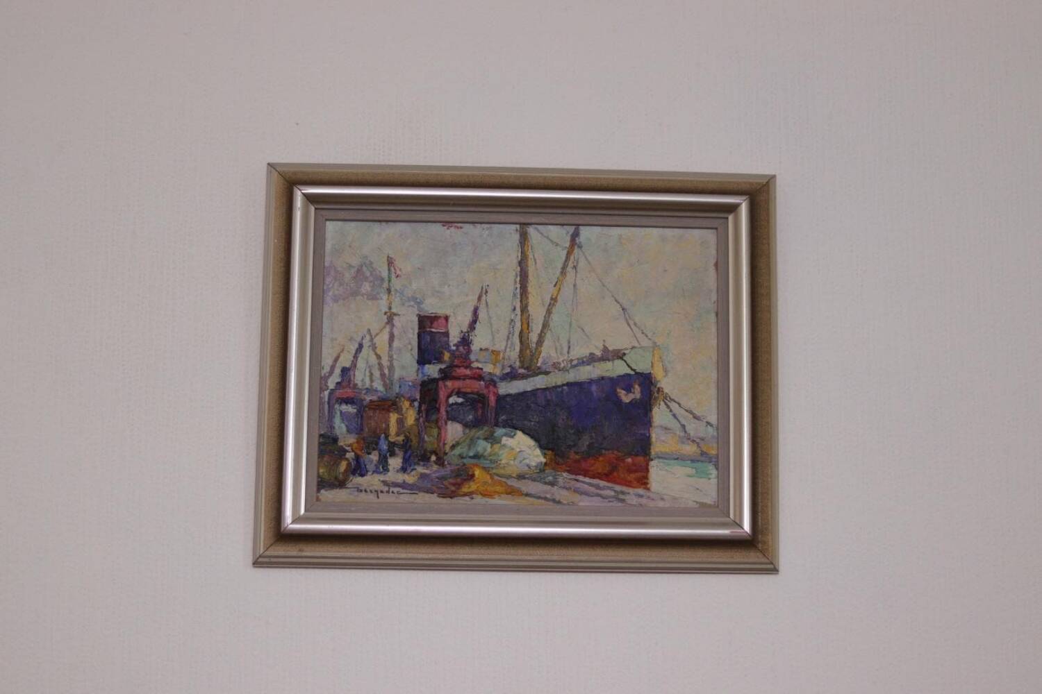 French Oil on Panel – “Port de Nice” by Elie Bernadac (1913–1999)