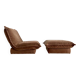 Vintage armchair and ottoman, brown velvet, Switzerland 1960