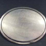 Very large silver metal serving tray christofle malmaison model