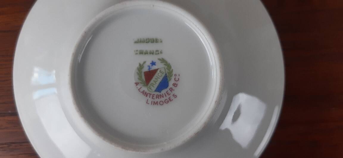 Set of 6 Art Deco coffee cups Lanternier Limoges