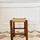 Tabouret bois paillé vintage