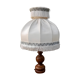 Lampe chevet pied bois abat jour tissu à frange et galon