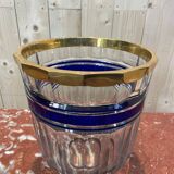 Bohemian crystal and brass vase