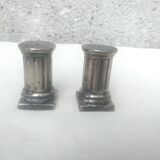 Salt and pepper in silver metal