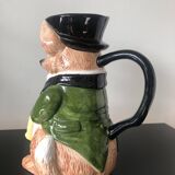 Ceramic jug representing a fox in hunting attire date 1986