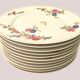 Set of 11 flat plates flowered porcelain
