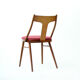 Chaises en bois et tapisserie rose, Tchécoslovaquie années 60