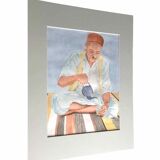 Watercolor portrait Tea time 1970