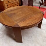 Primitive brutalist round coffee table