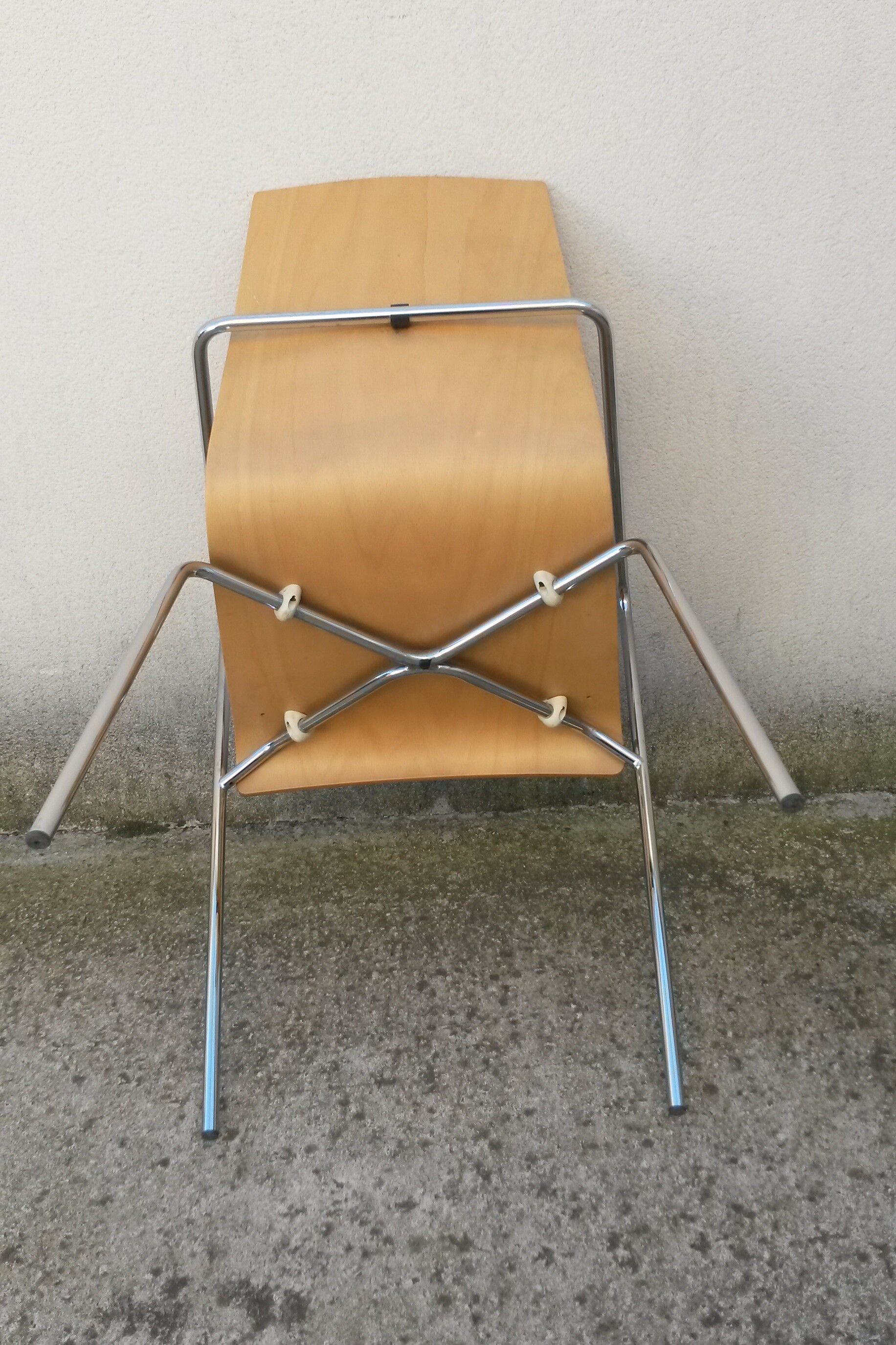 Series of 6 design armchairs 1980