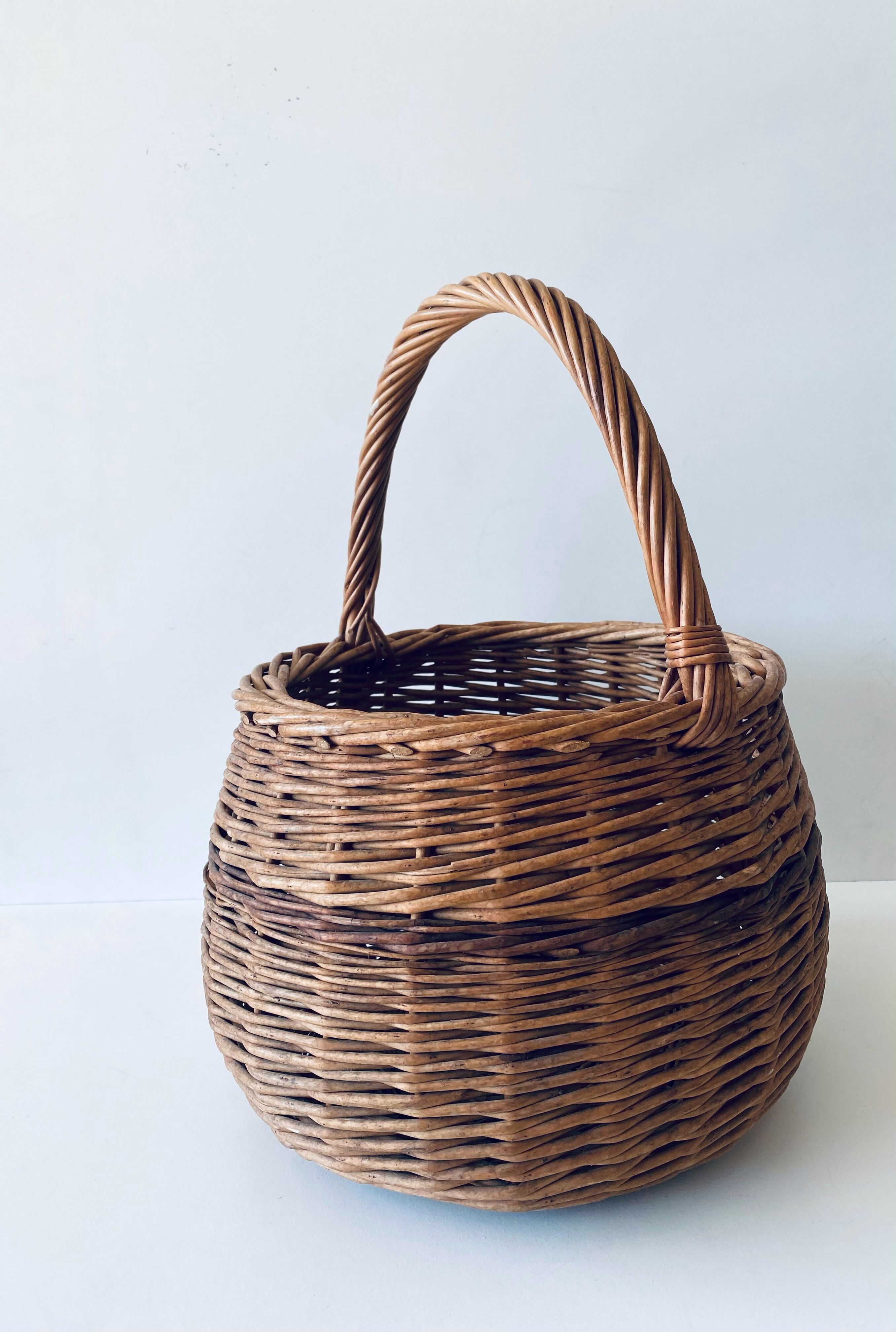 Large round wicker basket
