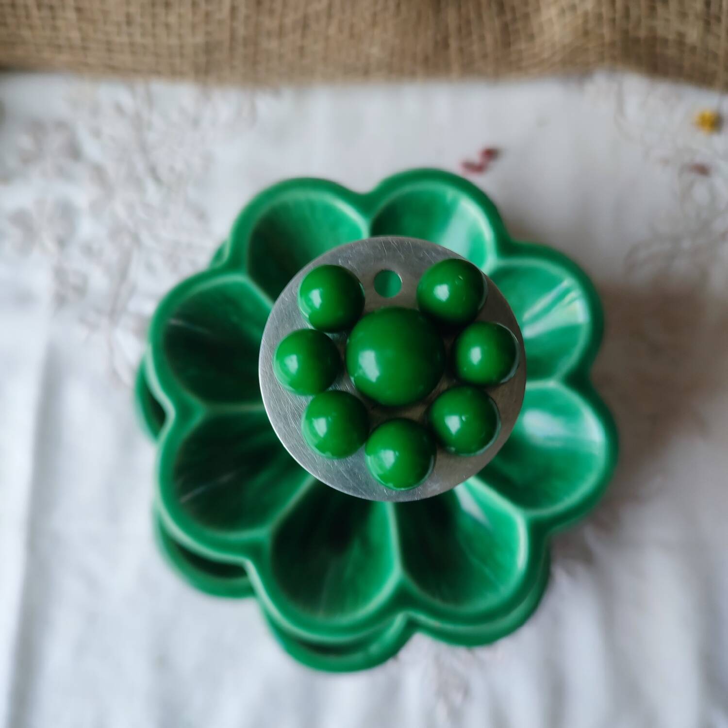 Vintage ceramic barbotine aperitif server "CADO France" came