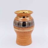 Shiny Ceramic Vase Gold Glaze Colors by Georges Pelletier Vallauris - 1960s