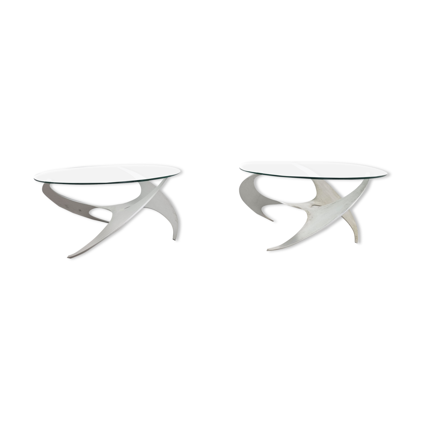 Vintage propellor coffee tables by Knut Hesterberg, 1960s - set of 2