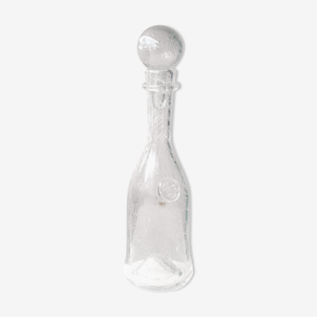 Bouteille en verre bullé transparent de Biot, années 70