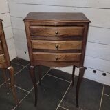 Pair of Louis XV style oak bedside tables