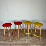 Enea Lottus high stool - Contemporary design - Light wood