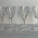 6 Saint Louis crystal white wine glasses
