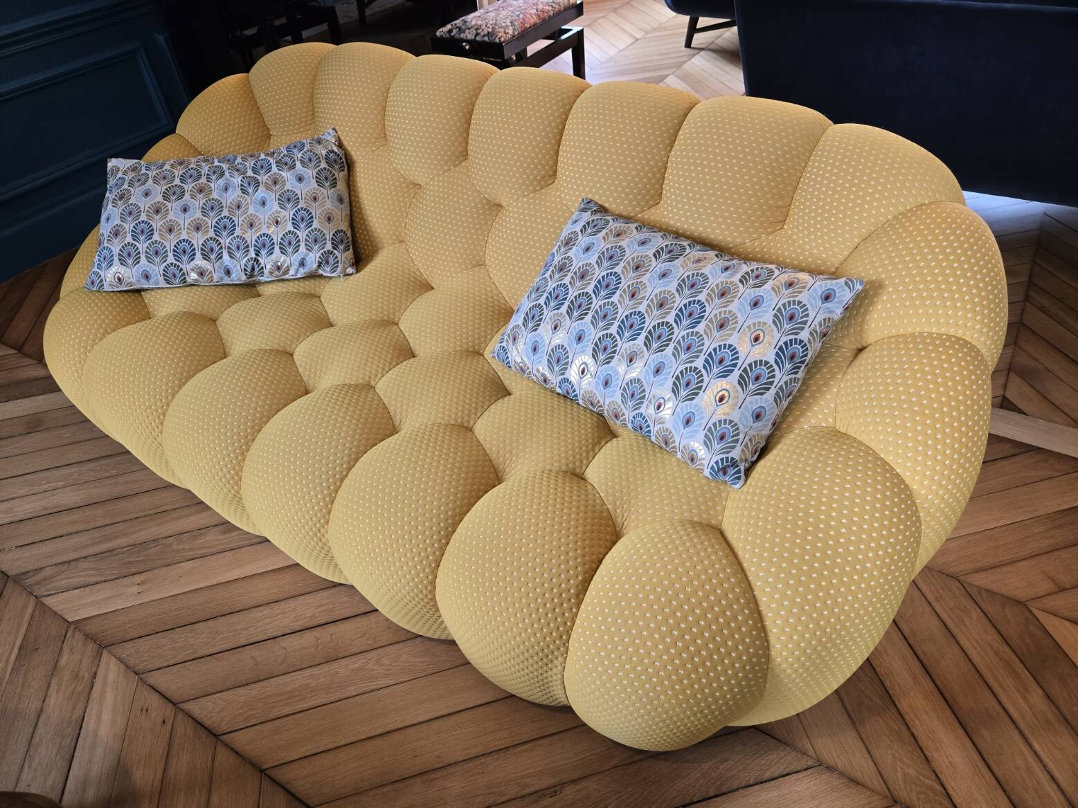 Three-seater Sofa Set and Roche Bobois Bubble Mini Yellow Armchair