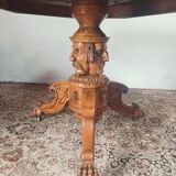 Napoleon III octagonal centre table in marquetry walnut.