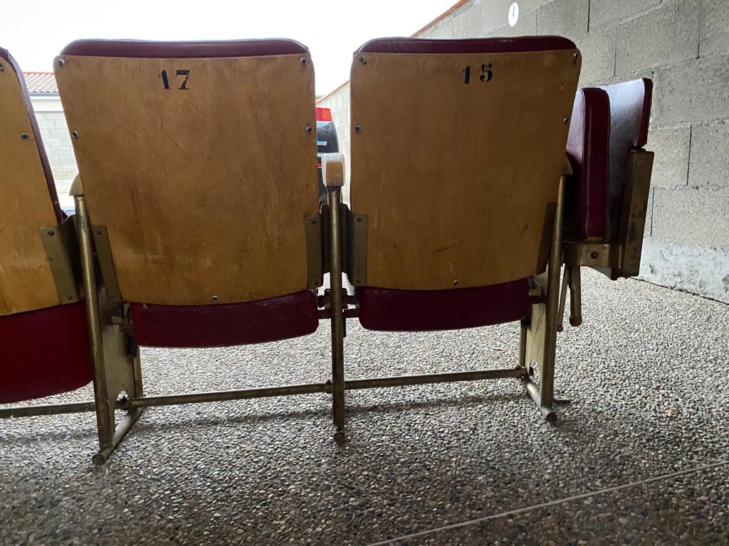 Old cinema armchair bench
