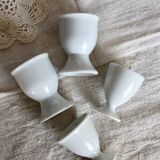 4 mismatched vintage white porcelain egg cups