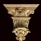 Church wall console shelf in carved gilded wood, 19th century.