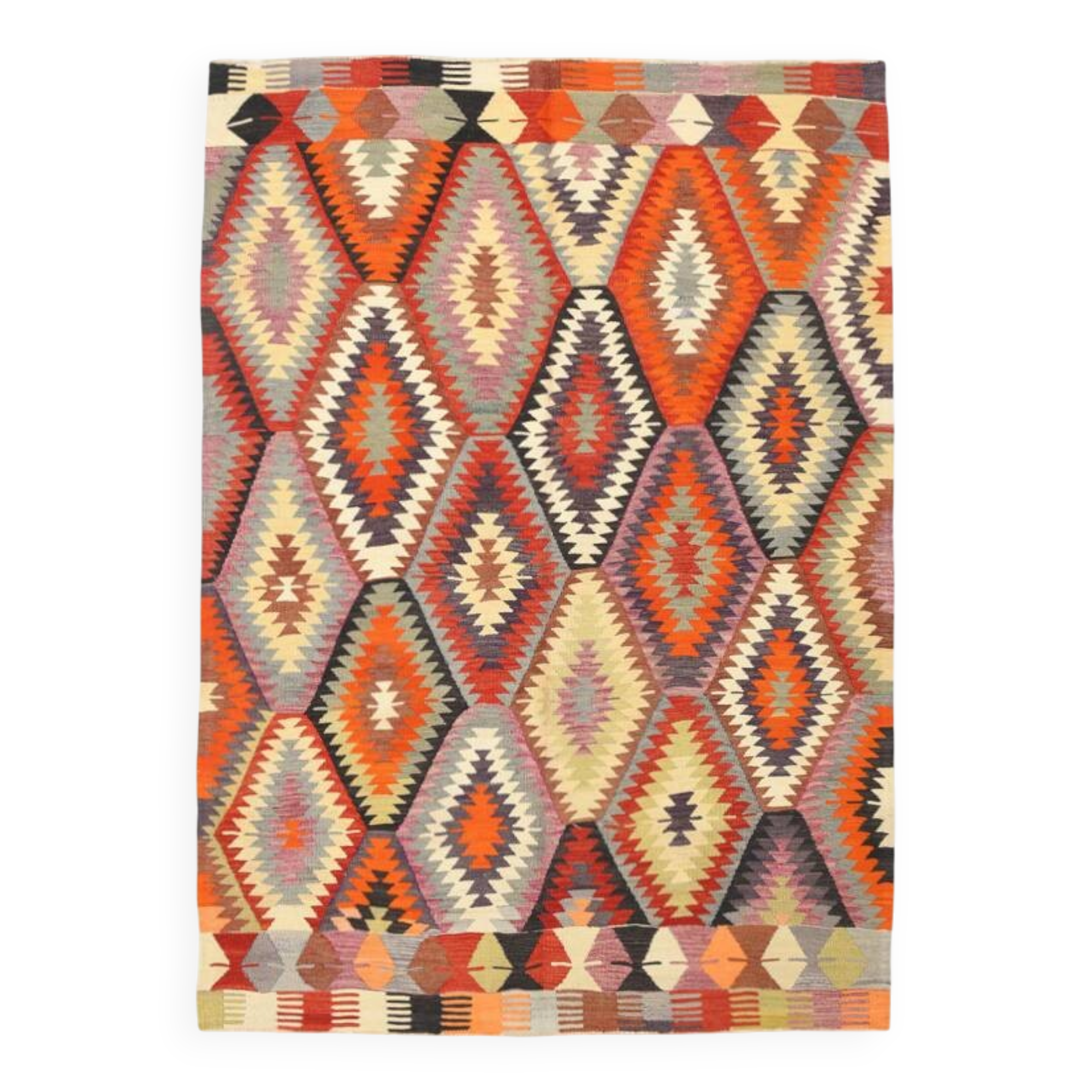 5x8 Geometric Tribal Vintage Kilim Rug, 164x233Cm