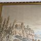 Tapestry wall hanging framed antique scene at the edge of the water