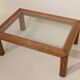 Rattan and glass coffee table - 60s/70s