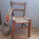 Wooden children's chair, rope seat, circa 1950