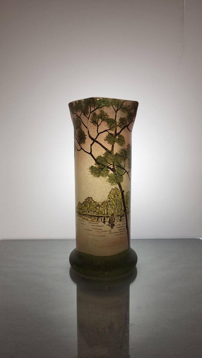 Legras Enameled Glass Vase, 1900s