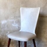 Pair of vintage 1960s chairs in grey faux leather.