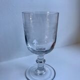 Set of 6 mismatched crystal wine glasses engraved 30-40s
