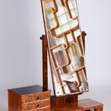 Restored ArtDeco Walnut Dressing Mirror, Revived Polish, Czechia, 1920s